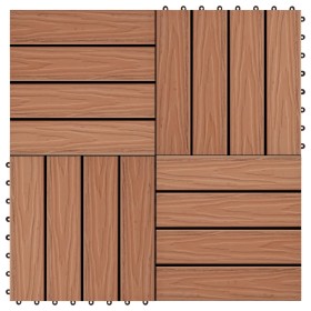 Tiefrelief-Terrassenfliesen WPC 1 m² hellbraun 11 Stück von vidaXL, Böden und Teppiche - Ref: Foro24-45034, Preis: 76,99 €, R...