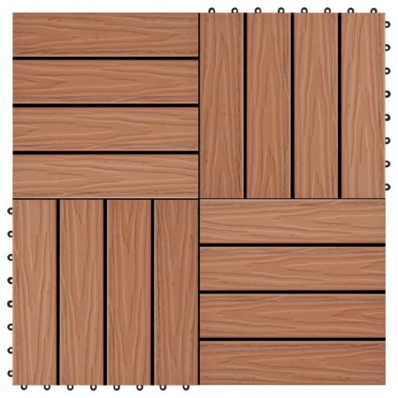 Tiefrelief-Terrassenfliesen WPC 1 m² hellbraun 11 Stück von vidaXL, Böden und Teppiche - Ref: Foro24-45034, Preis: 76,99 €, R...