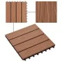 Porch tiles with deep relief WPC 1 m² light brown 11 pcs by vidaXL, Floors and carpets - Ref: Foro24-45034, Price: 75,72 €, D...