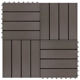 Baldosas de porche de WPC 30x30 cm 1 m² marrón oscuro 11 uds de vidaXL, Suelos y moquetas - Ref: Foro24-45025, Precio: 63,51 ...