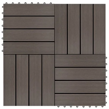 Baldosas de porche de WPC 30x30 cm 1 m² marrón oscuro 11 uds de vidaXL, Suelos y moquetas - Ref: Foro24-45025, Precio: 63,51 ...