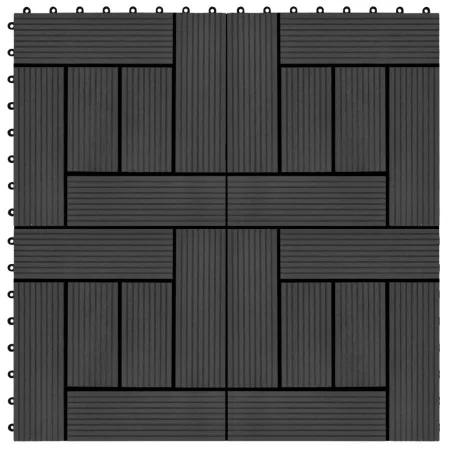 WPC porch tiles 30x30 cm 1 m² black 11 units by vidaXL, Floors and carpets - Ref: Foro24-45026, Price: 60,38 €, Discount: %