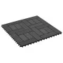 WPC porch tiles 30x30 cm 1 m² black 11 units by vidaXL, Floors and carpets - Ref: Foro24-45026, Price: 60,38 €, Discount: %