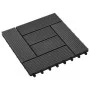 WPC porch tiles 30x30 cm 1 m² black 11 units by vidaXL, Floors and carpets - Ref: Foro24-45026, Price: 60,38 €, Discount: %