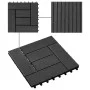 WPC porch tiles 30x30 cm 1 m² black 11 units by vidaXL, Floors and carpets - Ref: Foro24-45026, Price: 60,38 €, Discount: %