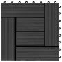 WPC porch tiles 30x30 cm 1 m² black 11 units by vidaXL, Floors and carpets - Ref: Foro24-45026, Price: 60,38 €, Discount: %