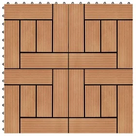 WPC porch tiles 30x30 cm 1 m² teak color 11 units by vidaXL, Floors and carpets - Ref: Foro24-45027, Price: 61,40 €, Discount: %