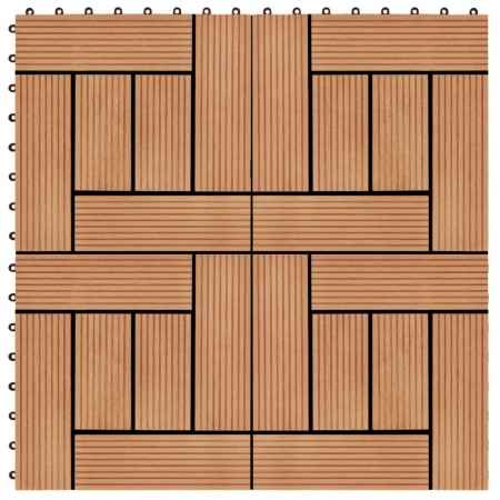 Baldosas de porche de WPC 30x30 cm 1 m² color teca 11 unidades de vidaXL, Suelos y moquetas - Ref: Foro24-45027, Precio: 55,7...