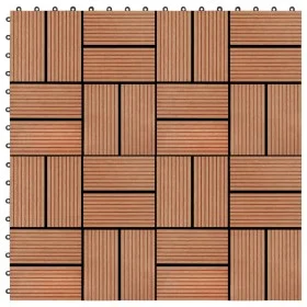 WPC porch tiles 30x30 cm 1 m² teak color 11 units by vidaXL, Floors and carpets - Ref: Foro24-45032, Price: 61,59 €, Discount: %