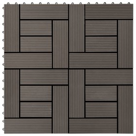 Baldosas de porche de WPC 30x30 cm 1 m² marrón oscuro 11 uds