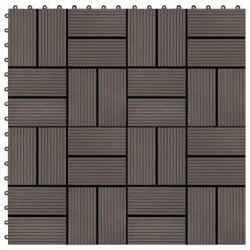 WPC porch tiles 30x30 cm 1 m² dark brown 11 pcs by vidaXL, Floors and carpets - Ref: Foro24-45033, Price: 55,56 €, Discount: %