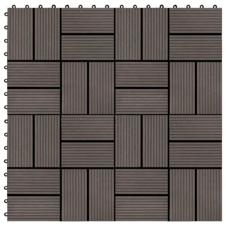 Baldosas para porche de WPC 30x30 cm 1 m² marrón oscuro 11 uds de vidaXL, Suelos y moquetas - Ref: Foro24-45033, Precio: 56,6...