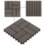 Baldosas para porche de WPC 30x30 cm 1 m² marrón oscuro 11 uds de vidaXL, Suelos y moquetas - Ref: Foro24-45033, Precio: 56,6...