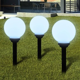 Lámparas de camino de jardín 3 uds LED 20 cm con pincho
