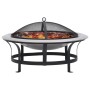 Brasero de jardín con parrilla acero inoxidable 76 cm de vidaXL, Chimeneas - Ref: Foro24-46530, Precio: 151,07 €, Descuento: %