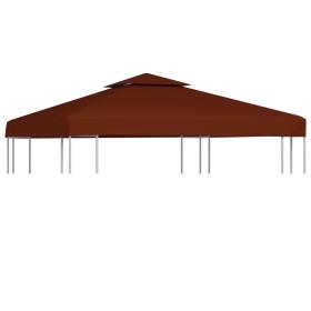 Toldo de cenador 2 niveles terracota 310 g/m² 3x3 m