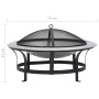 Brasero de jardín con parrilla acero inoxidable 76 cm de vidaXL, Chimeneas - Ref: Foro24-46530, Precio: 151,07 €, Descuento: %