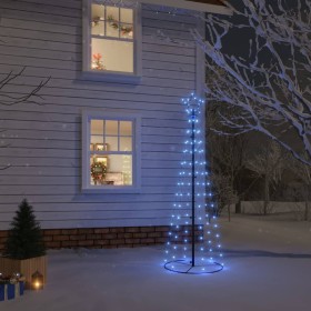 Árbol de Navidad cónico 108 LED azul 70x180 cm