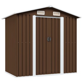 Brown steel garden storage shed 204x132x186 cm by vidaXL, Sheds - Ref: Foro24-47029, Price: 229,09 €, Discount: %