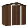 Brauner Gartenschuppen aus Stahl, 204 x 132 x 186 cm von vidaXL, Schuppen - Ref: Foro24-47029, Preis: 228,59 €, Rabatt: %