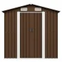 Brauner Gartenschuppen aus Stahl, 204 x 132 x 186 cm von vidaXL, Schuppen - Ref: Foro24-47029, Preis: 228,59 €, Rabatt: %