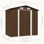 Brauner Gartenschuppen aus Stahl, 204 x 132 x 186 cm von vidaXL, Schuppen - Ref: Foro24-47029, Preis: 228,59 €, Rabatt: %