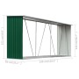 Casetilla para leña acero galvanizado verde 330x84x152 cm