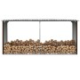 Brauner Brennholzkasten aus verzinktem Stahl, 330 x 92 x 153 cm von vidaXL, Zubehör für Taschen und Brennholzhalter - Ref: Fo...