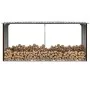 Brauner Brennholzkasten aus verzinktem Stahl, 330 x 92 x 153 cm von vidaXL, Zubehör für Taschen und Brennholzhalter - Ref: Fo...
