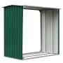Caseta de jardín para leña acero galvanizado verde 172x91x154cm de vidaXL, Accesorios para bolsas y soportes de leña - Ref: F...