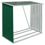 Grüner Brennholzkasten aus verzinktem Stahl, 163 x 83 x 154 cm von vidaXL, Zubehör für Taschen und Brennholzhalter - Ref: For...