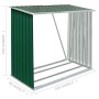 Casetilla para leña acero galvanizado verde 163x83x154 cm