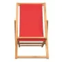 Folding beach chair solid teak wood red by vidaXL, Garden chairs - Ref: Foro24-47417, Price: 61,75 €, Discount: %