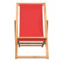 Klappbarer Strandstuhl aus massivem Teakholz, rot von vidaXL, Gartenstühle - Ref: Foro24-47417, Preis: 65,38 €, Rabatt: %