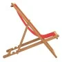 Folding beach chair solid teak wood red by vidaXL, Garden chairs - Ref: Foro24-47417, Price: 61,75 €, Discount: %