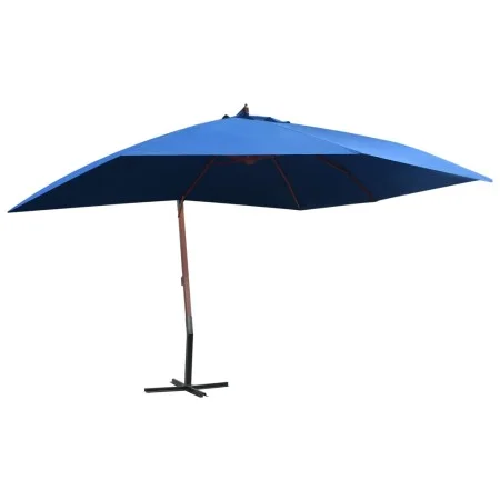 Hängender Gartenschirm mit blauer Holzstange 400x300cm von vidaXL, Sonnenschirme - Ref: Foro24-47123, Preis: 145,45 €, Rabatt: %