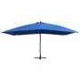 Hängender Gartenschirm mit blauer Holzstange 400x300cm von vidaXL, Sonnenschirme - Ref: Foro24-47123, Preis: 145,45 €, Rabatt: %