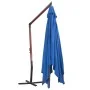 Hängender Gartenschirm mit blauer Holzstange 400x300cm von vidaXL, Sonnenschirme - Ref: Foro24-47123, Preis: 145,45 €, Rabatt: %