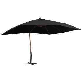 Hängender Sonnenschirm mit schwarzer Holzstange 400x300cm von vidaXL, Sonnenschirme - Ref: Foro24-47122, Preis: 145,15 €, Rab...