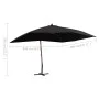 Sombrilla de jardín colgante con palo de madera negro 400x300cm de vidaXL, Sombrillas - Ref: Foro24-47122, Precio: 144,99 €, ...