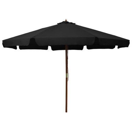 Sombrilla de jardín con palo de madera negro 330 cm de vidaXL, Sombrillas - Ref: Foro24-47218, Precio: 114,33 €, Descuento: %