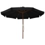 Sombrilla de jardín con palo de madera negro 330 cm de vidaXL, Sombrillas - Ref: Foro24-47218, Precio: 114,33 €, Descuento: %