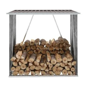 Holzlege aus feuerverzinktem Stahl in Braun 163x83x154 cm von vidaXL, Zubehör für Taschen und Brennholzhalter - Ref: Foro24-4...