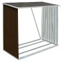 Holzlege aus feuerverzinktem Stahl in Braun 163x83x154 cm von vidaXL, Zubehör für Taschen und Brennholzhalter - Ref: Foro24-4...