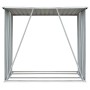 Casetilla para leña acero galvanizado marrón 163x83x154 cm