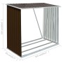 Holzlege aus feuerverzinktem Stahl in Braun 163x83x154 cm von vidaXL, Zubehör für Taschen und Brennholzhalter - Ref: Foro24-4...
