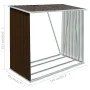 Holzlege aus feuerverzinktem Stahl in Braun 163x83x154 cm von vidaXL, Zubehör für Taschen und Brennholzhalter - Ref: Foro24-4...