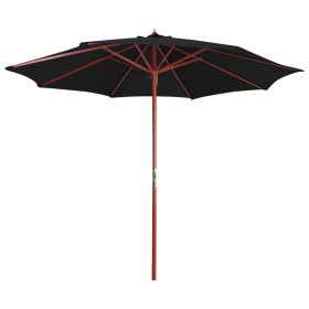Gartenschirm mit schwarzem Holzmast 300x258 cm von vidaXL, Sonnenschirme - Ref: Foro24-47124, Preis: 94,99 €, Rabatt: %