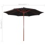 Sombrilla de jardín con palo de madera negro 300x258 cm