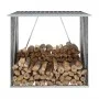 Anthrazitgrauer Brennholzkasten aus verzinktem Stahl, 163 x 83 x 154 cm von vidaXL, Zubehör für Taschen und Brennholzhalter -...
